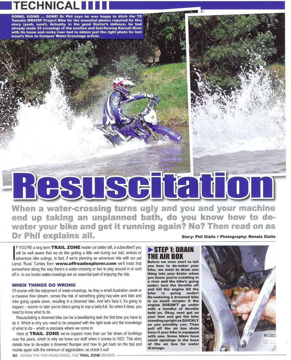 De-watering a WRF450F